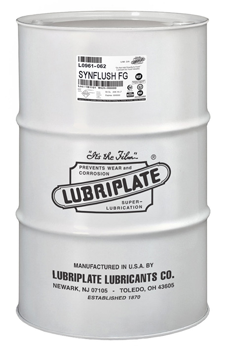 LUBRIPLATE SYNFLUSH FG NSF H1 REGISTERED, SYNTHETIC FLUSHING OIL L0961-062 (55GL/DRUM)